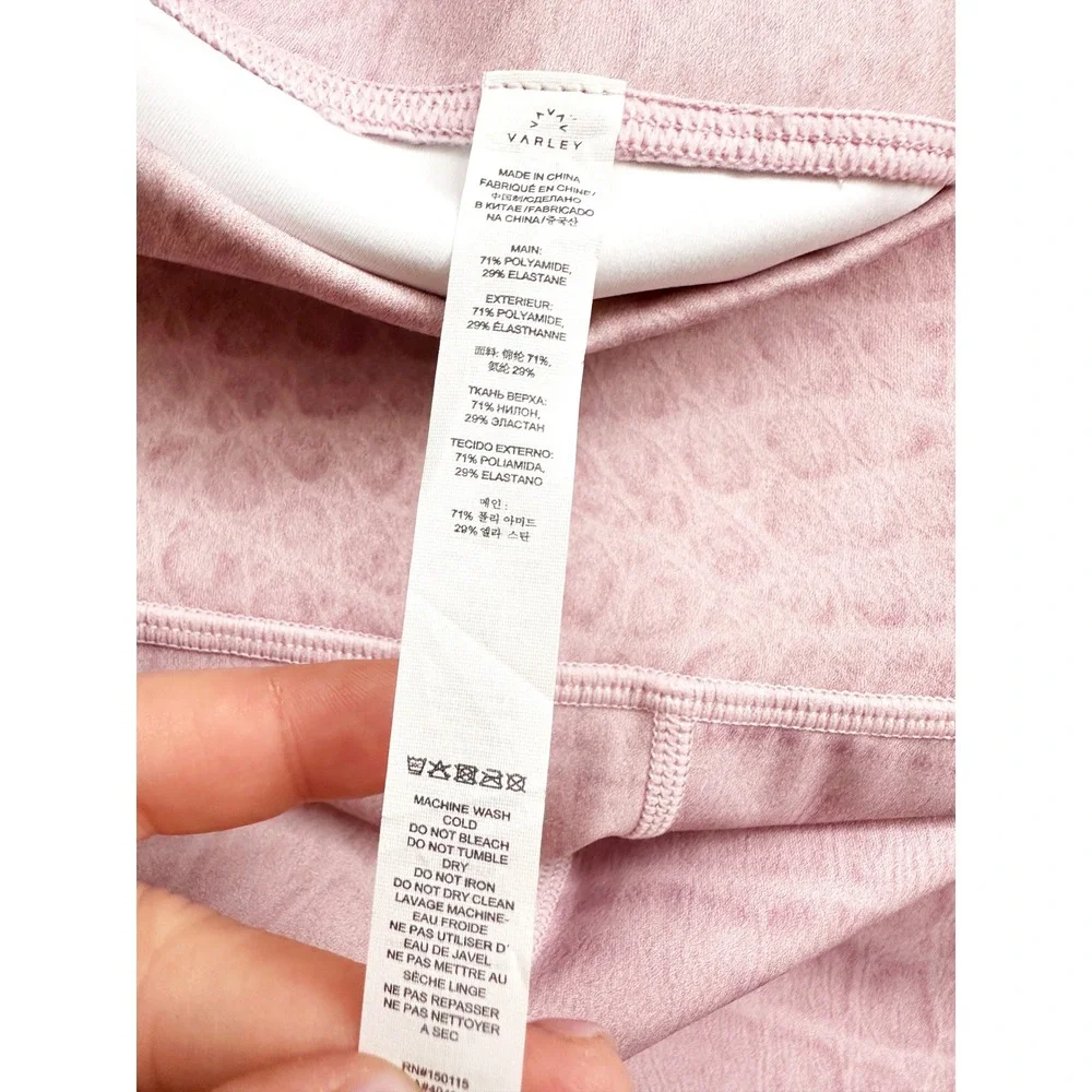 Varley Luna Legging Pink‎ Croc Embossed High Waist 7/8 Yoga Pants Size Small NWT